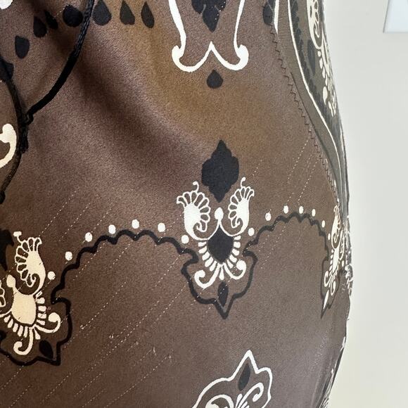 Sandro Brown Bandana Maxi Slip Dress Size 4 Cowgirl Western Corset Designer $455 - Picture 12 of 13